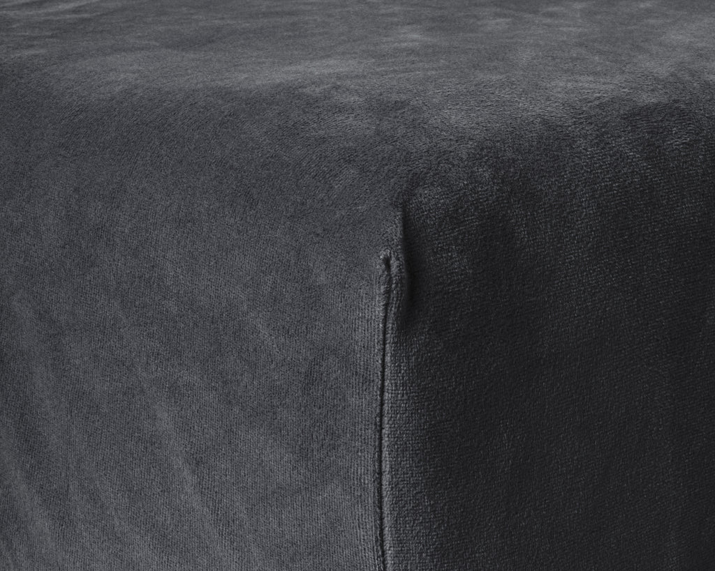 Hoeslaken fluweel antraciet 160 x 200 cm, hoekhoogte 30 cm, soft-stretch voor de slaapkamer