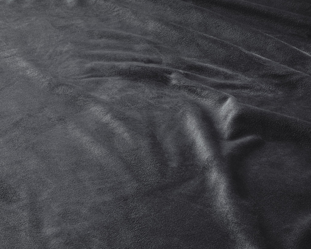 Hoeslaken fluweel antraciet 160 x 200 cm, hoekhoogte 30 cm, soft-stretch voor de slaapkamer