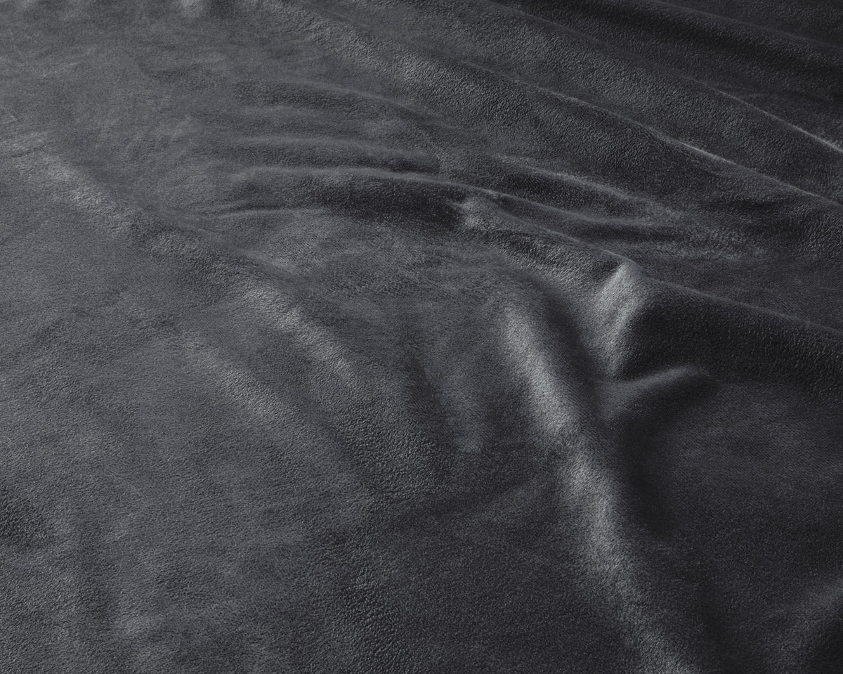 Hoeslaken fluweel antraciet 160 x 200 cm, hoekhoogte 30 cm, soft-stretch voor de slaapkamer