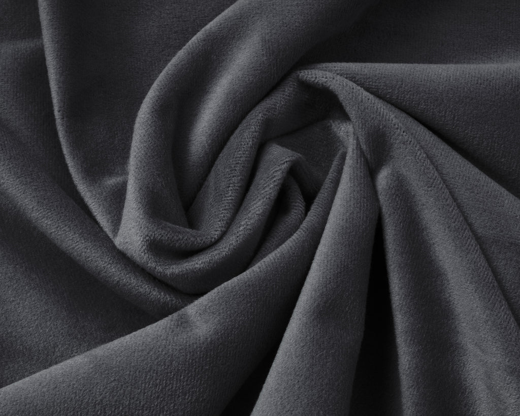 Hoeslaken fluweel antraciet 160 x 200 cm, hoekhoogte 30 cm, soft-stretch voor de slaapkamer