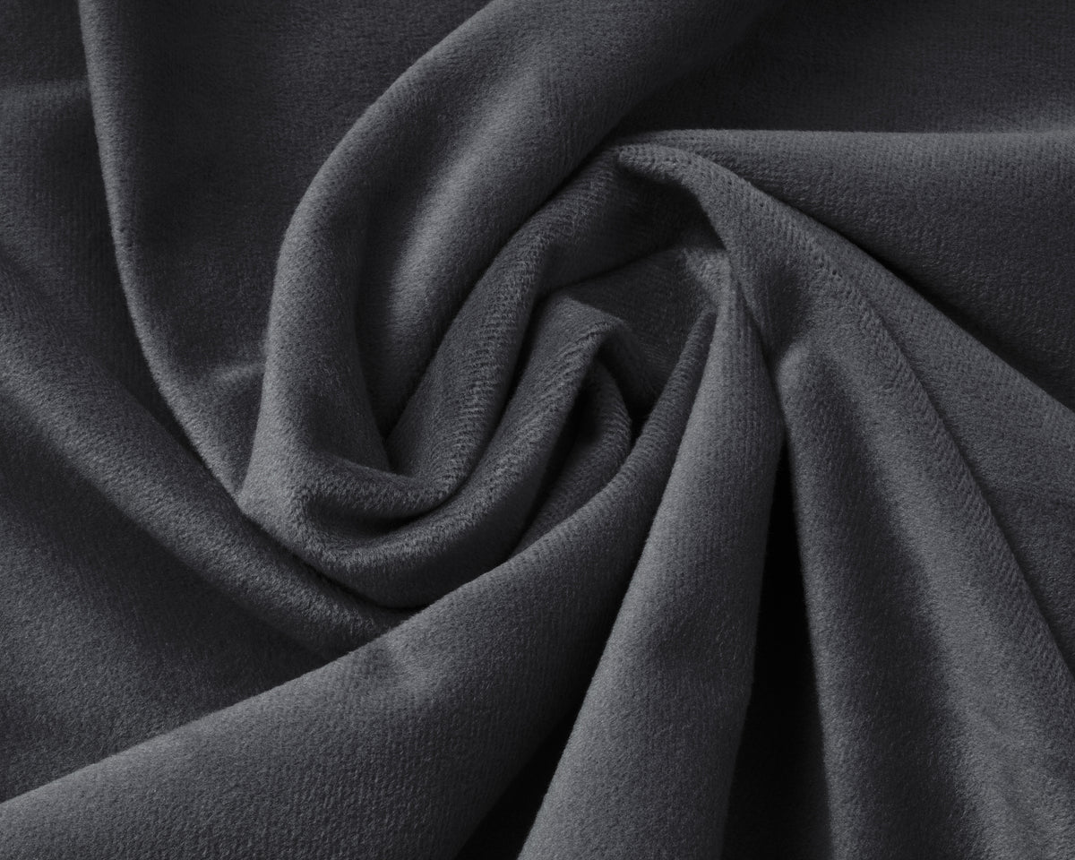 Hoeslaken fluweel antraciet 160 x 200 cm, hoekhoogte 30 cm, soft-stretch voor de slaapkamer