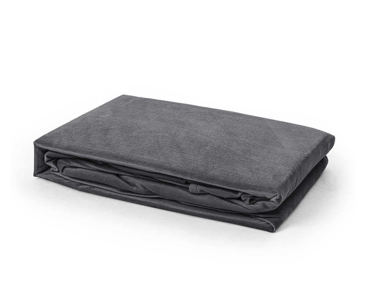 Hoeslaken fluweel antraciet 160 x 200 cm, hoekhoogte 30 cm, soft-stretch voor de slaapkamer