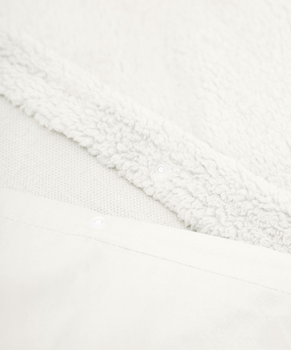 Dekbedovertrek teddy polyester wit 140 x 220 cm, met 1 kussensloop, zacht en warm voor de slaapkamer
