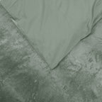 Dekbedovertrek velvet polyester groen 200 x 220 cm, crystal velvet met kussenslopen en drukknopen