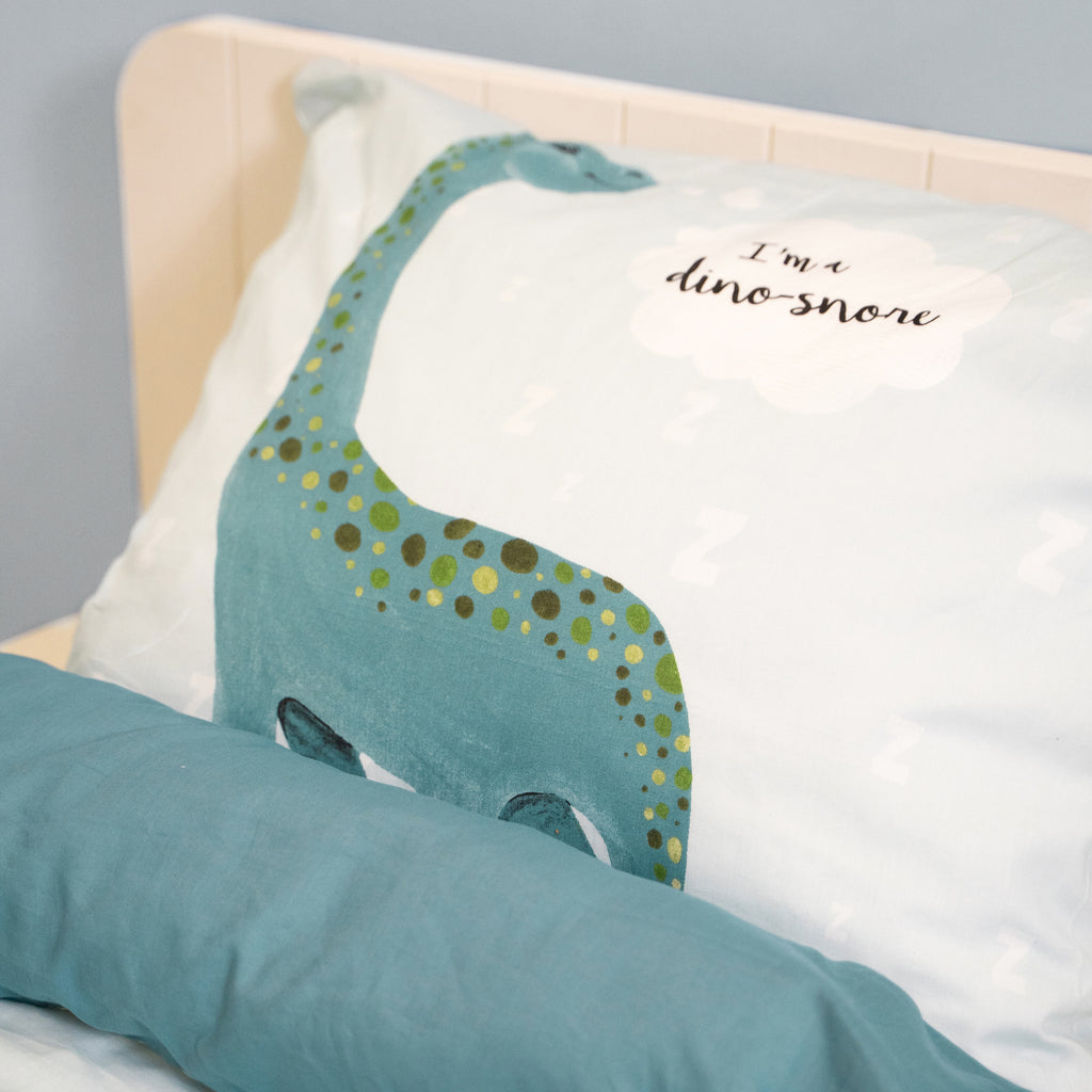 Kinderdekbedovertrek katoen Ranforce blauw dino 140 x 220 cm, met 1 kussensloop 60 x 70 cm