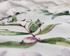 Dekbedovertrek katoen satijn Ophelia wit met bloemenprint 240 x 220 cm, met 2 kussenslopen, slaapkamer
