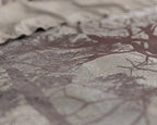 Dekbedovertrek katoen satijn Indre taupe 200 x 220 cm, omkeerbaar, met kussenslopen, bosprint