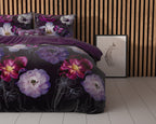 Dekbedovertrek katoen polyester Magische Bloem paars 200 x 220 cm, met 2 kussenslopen 60 x 70 cm