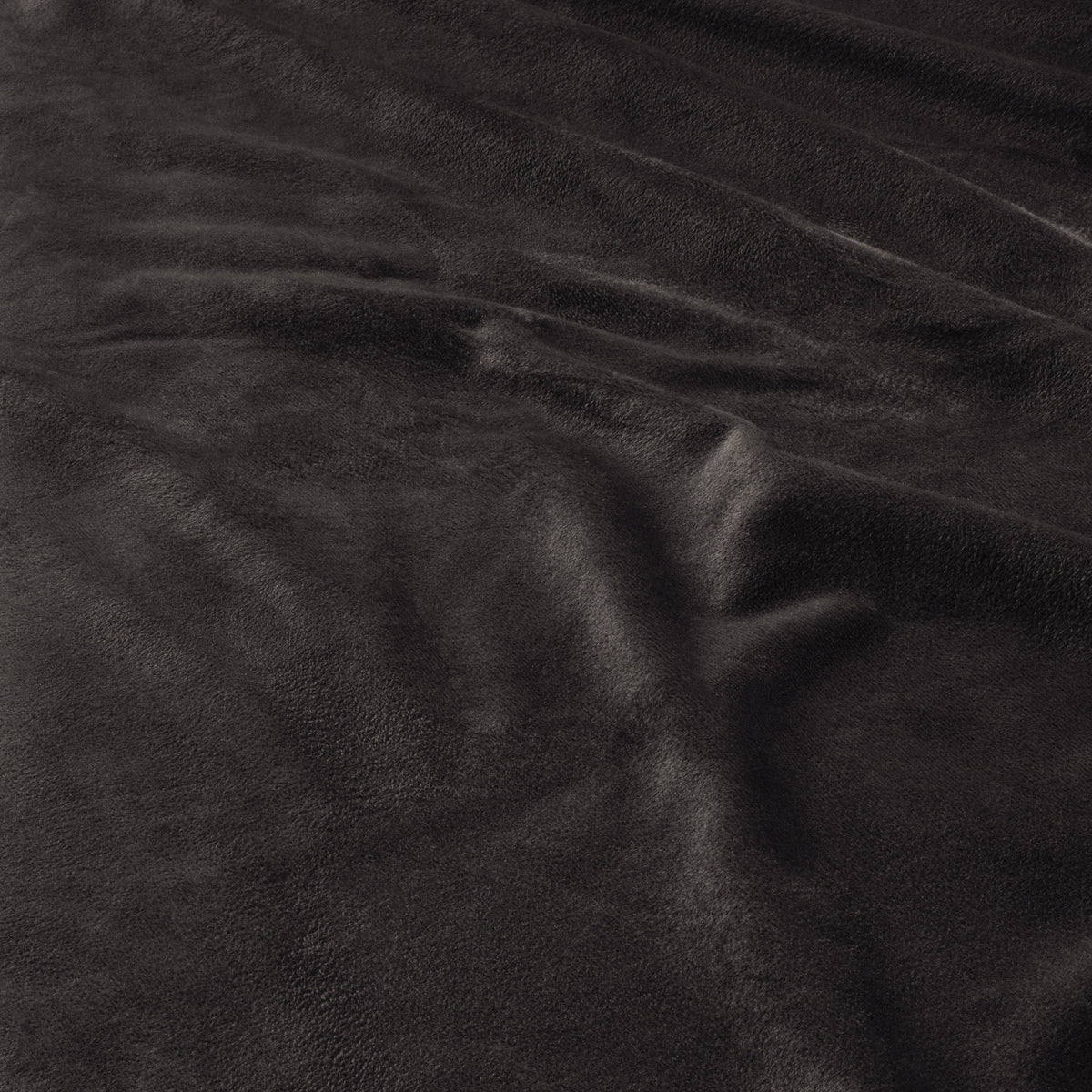 Dekbedovertrek fluweel polyester zwart met ruches 140 x 220 cm, met kussenslopen