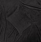 Dekbedovertrek fluweel polyester zwart met fluwelen paspel 240 x 220 cm, met kussenslopen, slaapkamer