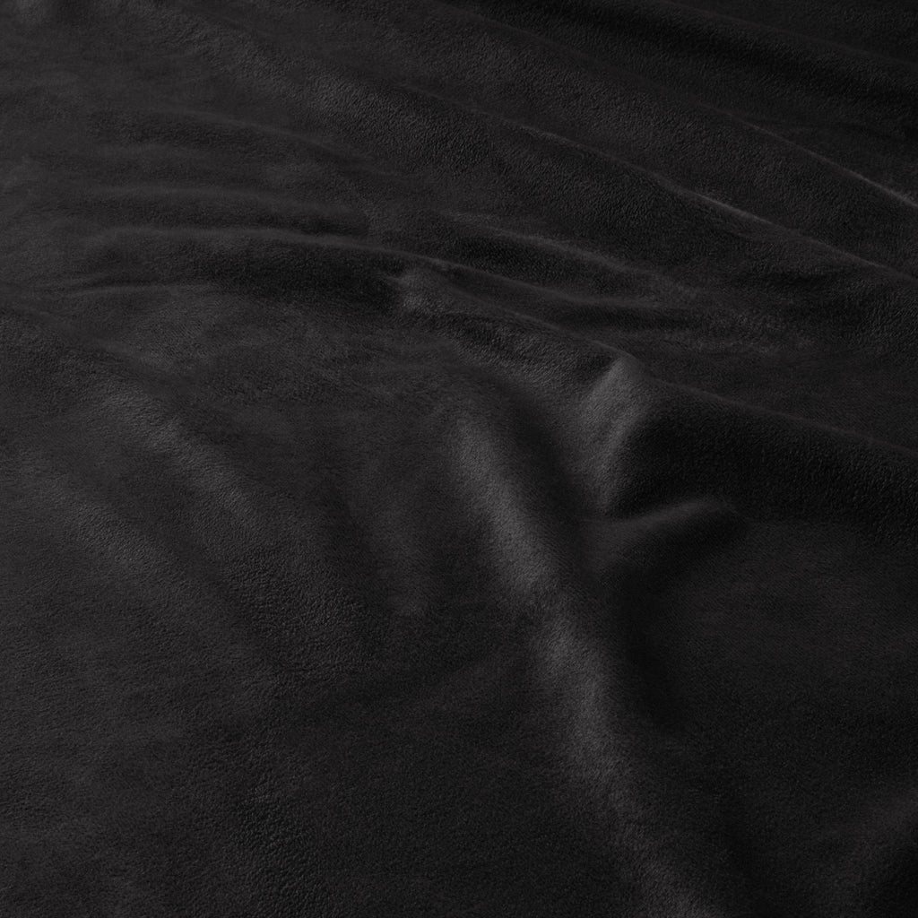 Dekbedovertrek fluweel polyester zwart met fluwelen paspel 240 x 220 cm, met kussenslopen, slaapkamer