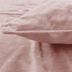 Dekbedovertrek fluweel polyester roze met fluwelen bies 140 x 220 cm, met kussensloop, drukknopen, kinderkamer