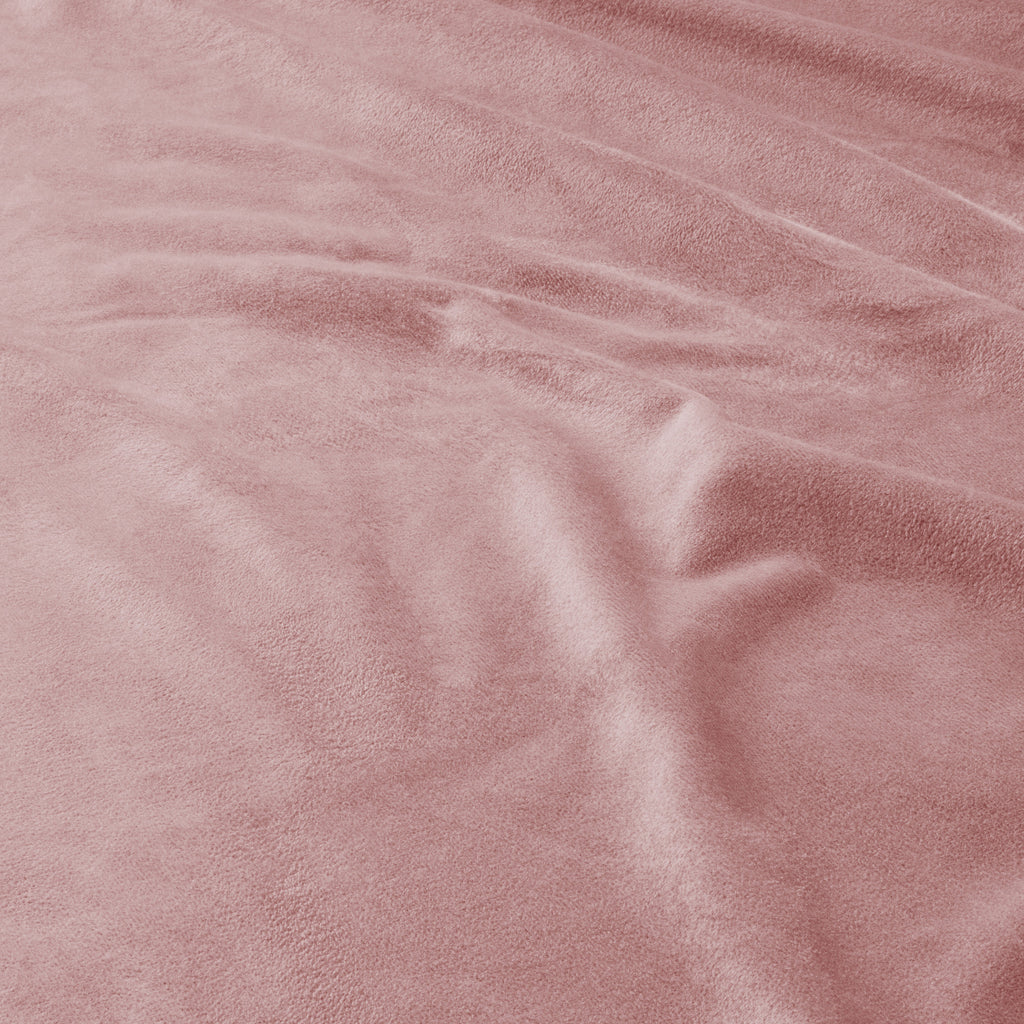 Dekbedovertrek fluweel polyester oudroze 240 x 220 cm, met velvet paspel en kussenslopen