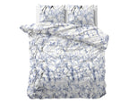 Dekbedovertrek micropercal polyester Glamour Ocean blauw met zilverfolie 200 x 220 cm, met kussenslopen
