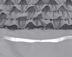 Dekbedovertrek percale katoen T144 Cyprus met ruches grijs 200 x 220 cm, met 2 kussenslopen 60 x 70 cm