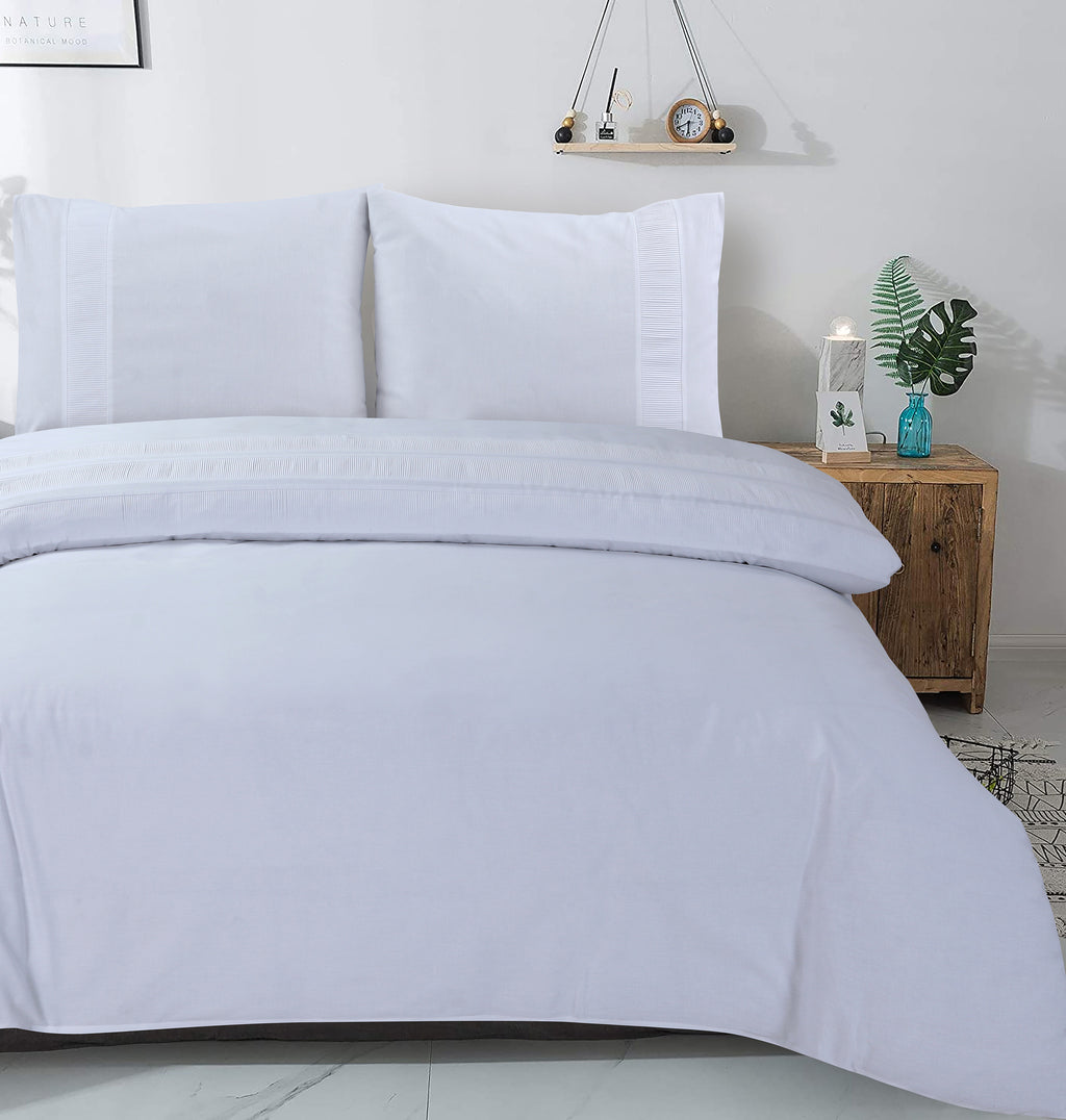Dekbedovertrek katoen percale Bali wit 240 x 220 cm, met kussenslopen 60 x 70 cm