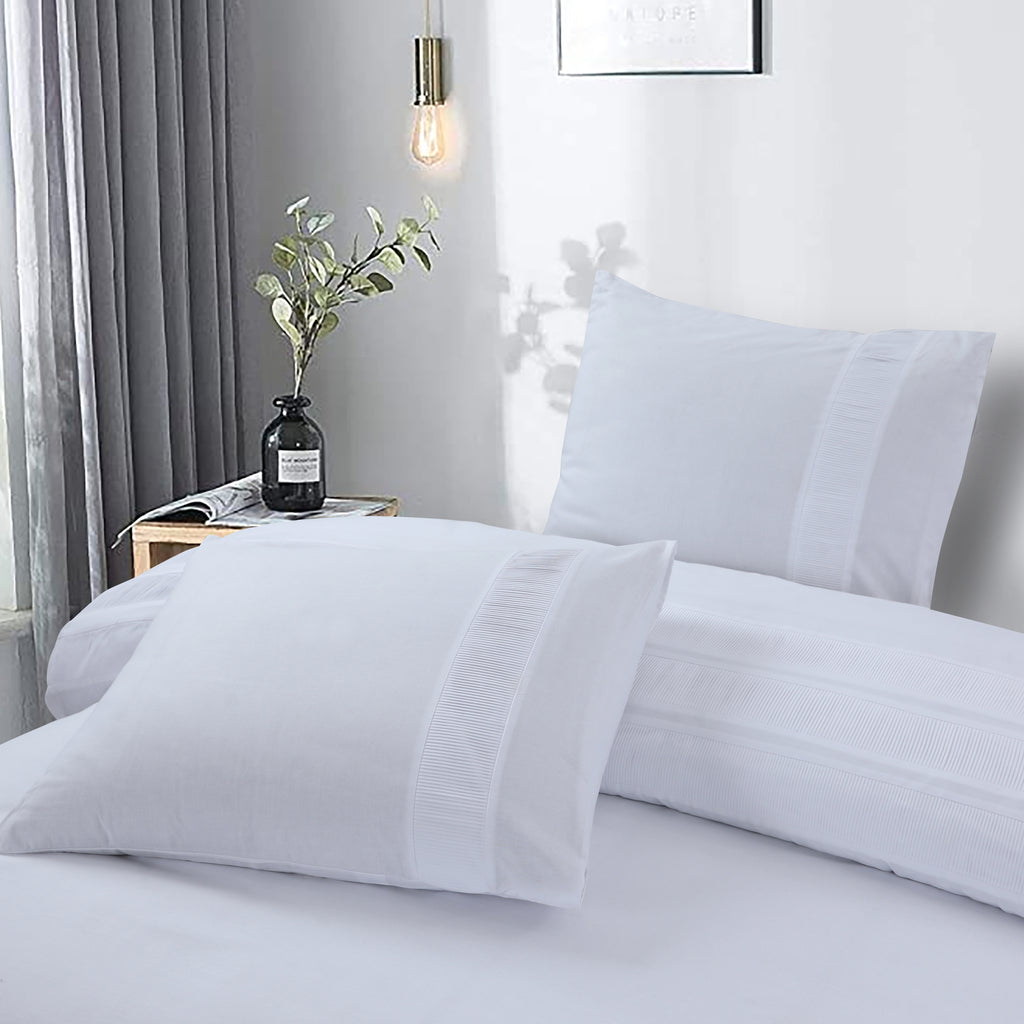 Dekbedovertrek katoen percale Bali wit 240 x 220 cm, met kussenslopen 60 x 70 cm