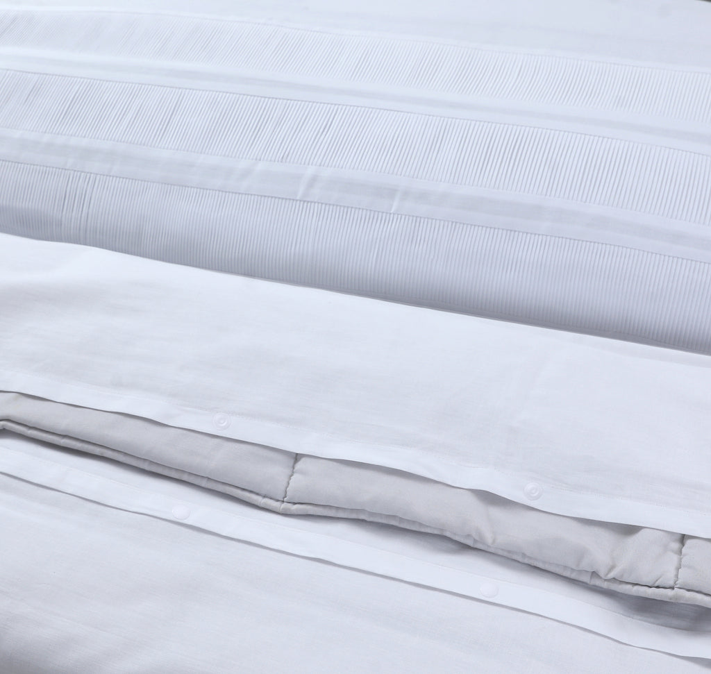 Dekbedovertrek katoen percale Bali wit 240 x 220 cm, met kussenslopen 60 x 70 cm