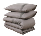 Dekbedovertrek Bali percale katoen taupe 200 x 220 cm, met 2 kussenslopen 60 x 70 cm