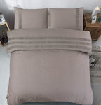 Dekbedovertrek Bali percale katoen taupe 200 x 220 cm, met 2 kussenslopen 60 x 70 cm