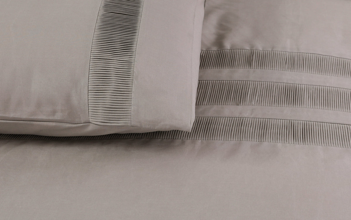 Dekbedovertrek Bali percale katoen taupe 200 x 220 cm, met 2 kussenslopen 60 x 70 cm