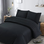 Dekbedovertrek Bali katoen percale zwart 240 x 220 cm, met kussenslopen 60 x 70 cm