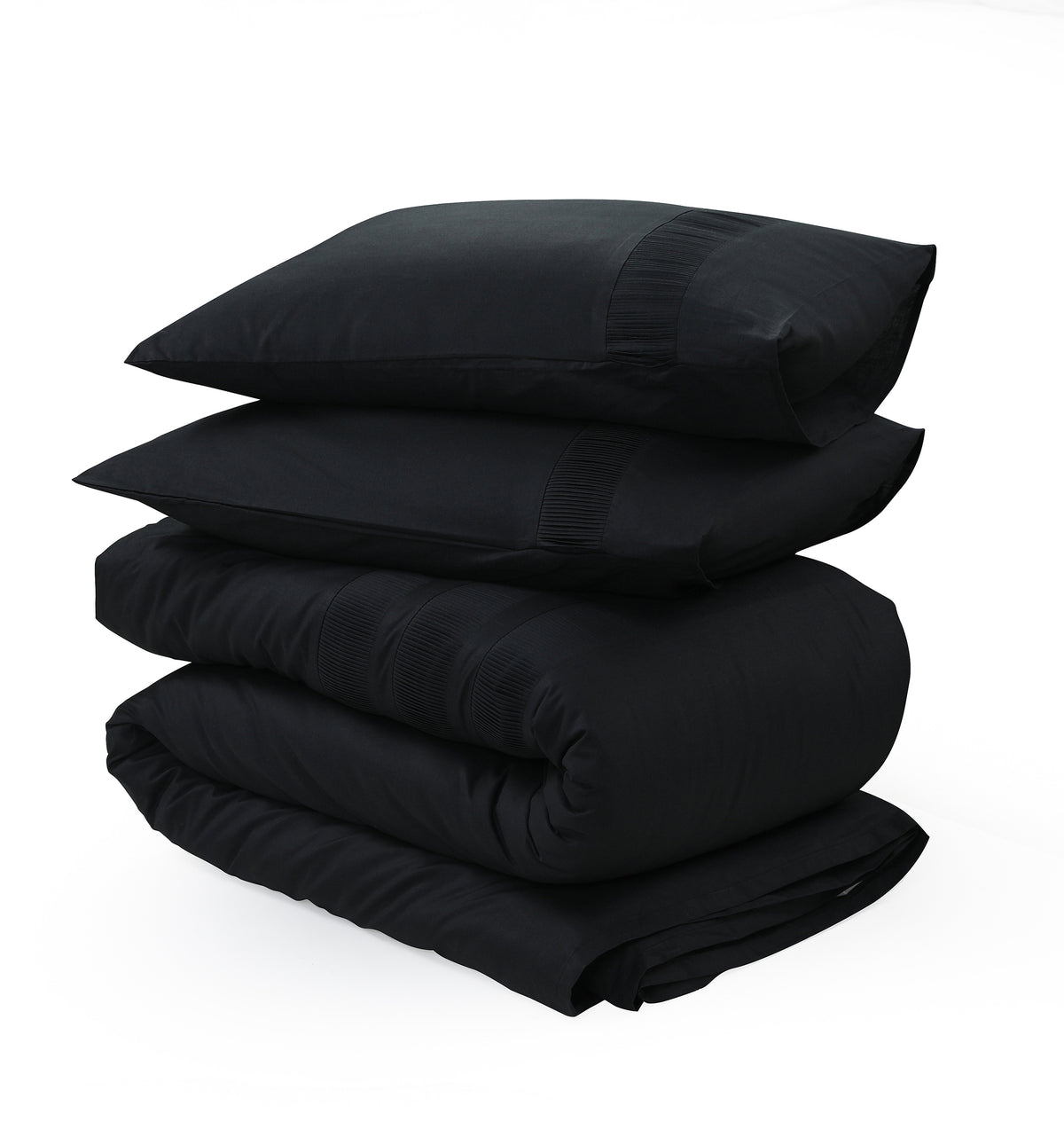 Dekbedovertrek Bali katoen percale zwart 240 x 220 cm, met kussenslopen 60 x 70 cm