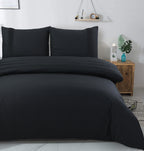 Dekbedovertrek Bali katoen percale zwart 240 x 220 cm, met kussenslopen 60 x 70 cm