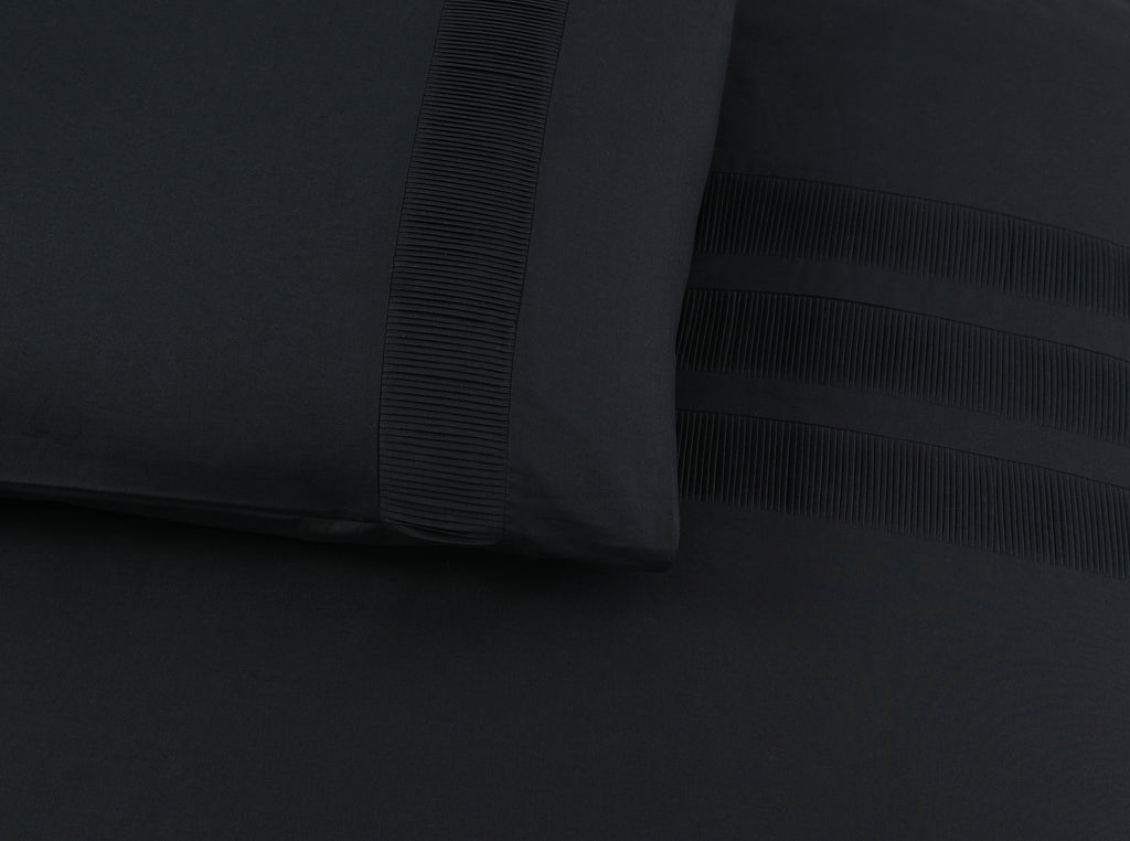 Dekbedovertrek Bali katoen percale zwart 240 x 220 cm, met kussenslopen 60 x 70 cm