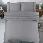 Dekbedovertrek katoen percale grijs 140 x 220 cm, met kussenslopen 60 x 70 cm, slaapkamer