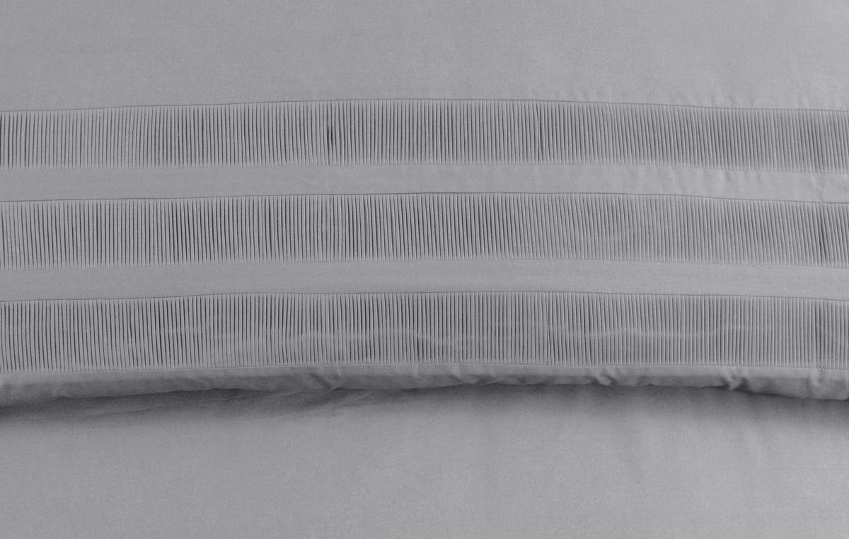 Dekbedovertrek katoen percale grijs 140 x 220 cm, met kussenslopen 60 x 70 cm, slaapkamer