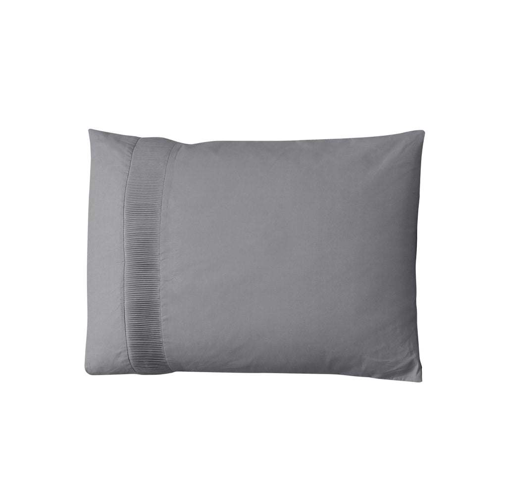 Dekbedovertrek katoen percale grijs 140 x 220 cm, met kussenslopen 60 x 70 cm, slaapkamer