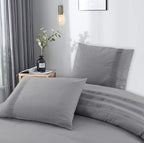 Dekbedovertrek katoen percale Bali grijs 240 x 220 cm, met 2 kussenslopen 60 x 70 cm