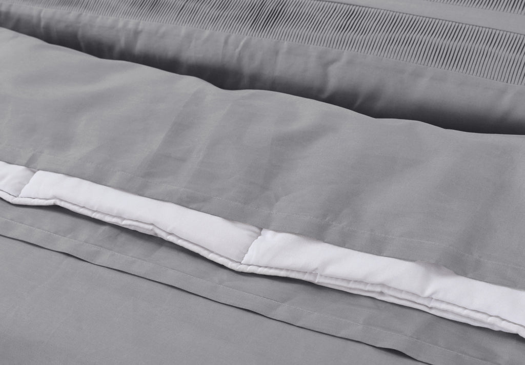 Dekbedovertrek katoen percale Bali grijs 240 x 220 cm, met 2 kussenslopen 60 x 70 cm
