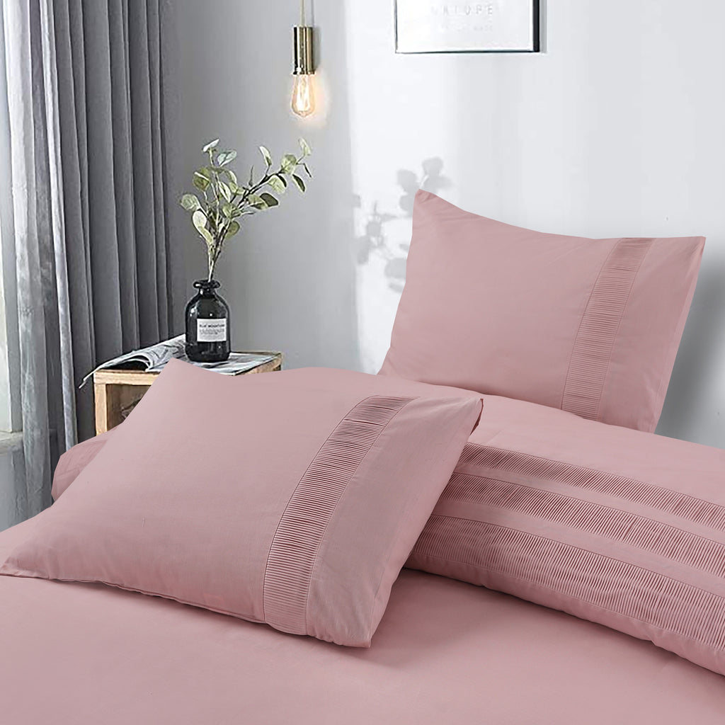 Dekbedovertrek percale katoen Bali roze 240 x 220 cm, met 2 kussenslopen 60 x 70 cm