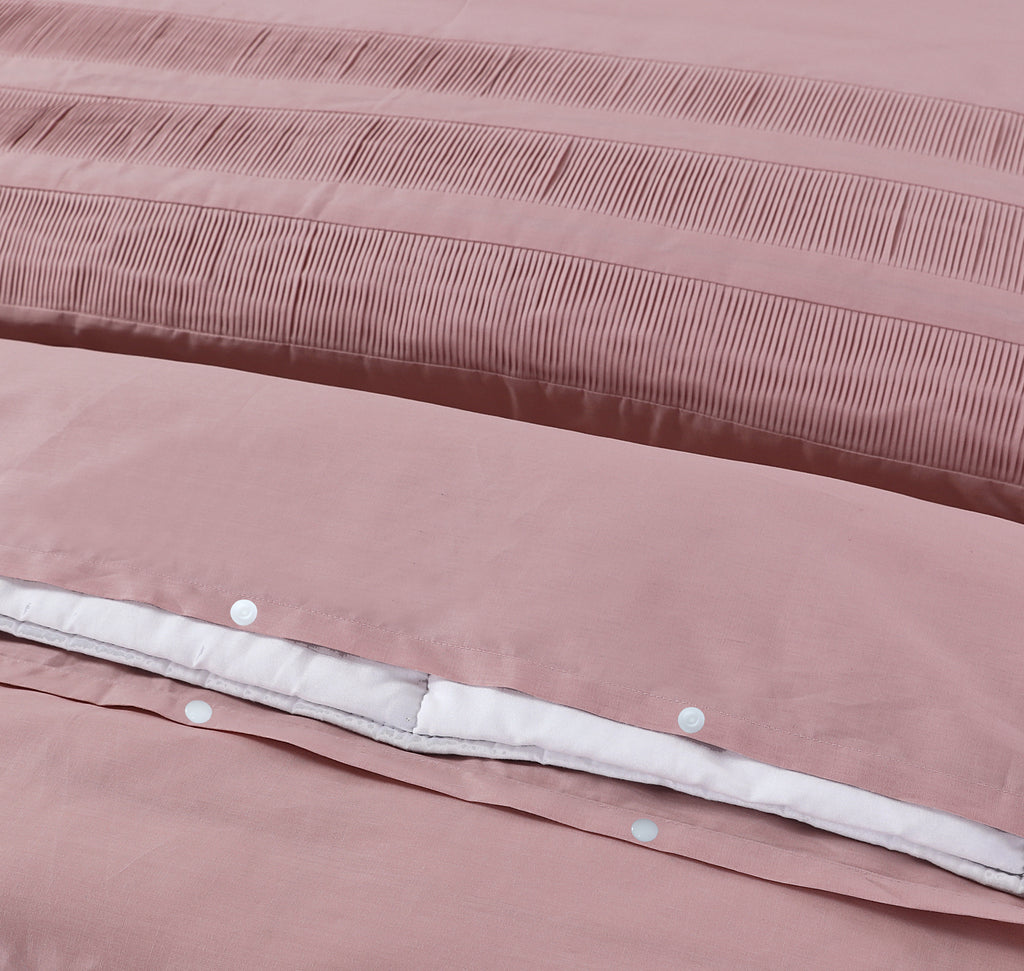 Dekbedovertrek percale katoen Bali roze 240 x 220 cm, met 2 kussenslopen 60 x 70 cm