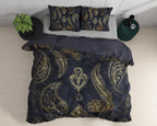 Dekbedovertrek katoensatijn Jaimy blauw met paisley dessin 240 x 220 cm, met 2 kussenslopen 60 x 70 cm