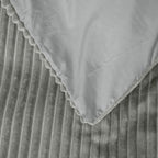 Dekbedovertrek teddy rib polyester grijs 200 x 220 cm, geribd ontwerp voor de slaapkamer