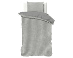Dekbedovertrek teddy rib polyester grijs 200 x 220 cm, geribd ontwerp voor de slaapkamer
