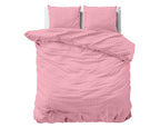 Dekbedovertrek micropercal geëmbosseerd roze 240 x 220 cm, met 2 kussenslopen 60 x 70 cm