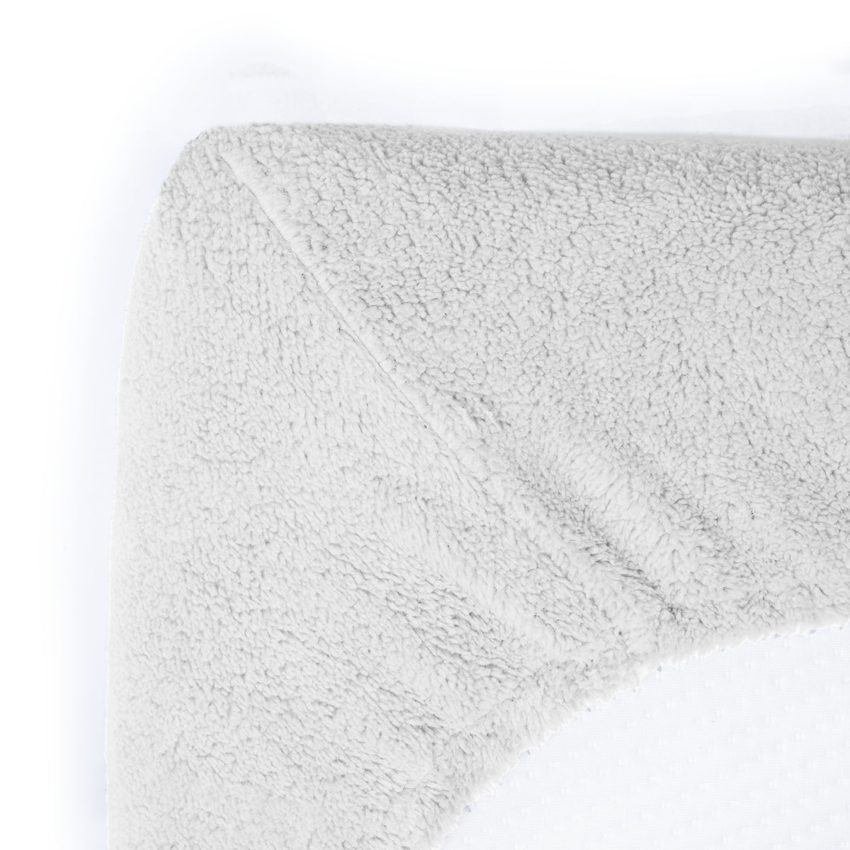 Hoeslaken teddy polyester wit 160 x 200 cm, hoekhoogte 30 cm, voor tweepersoonsbed