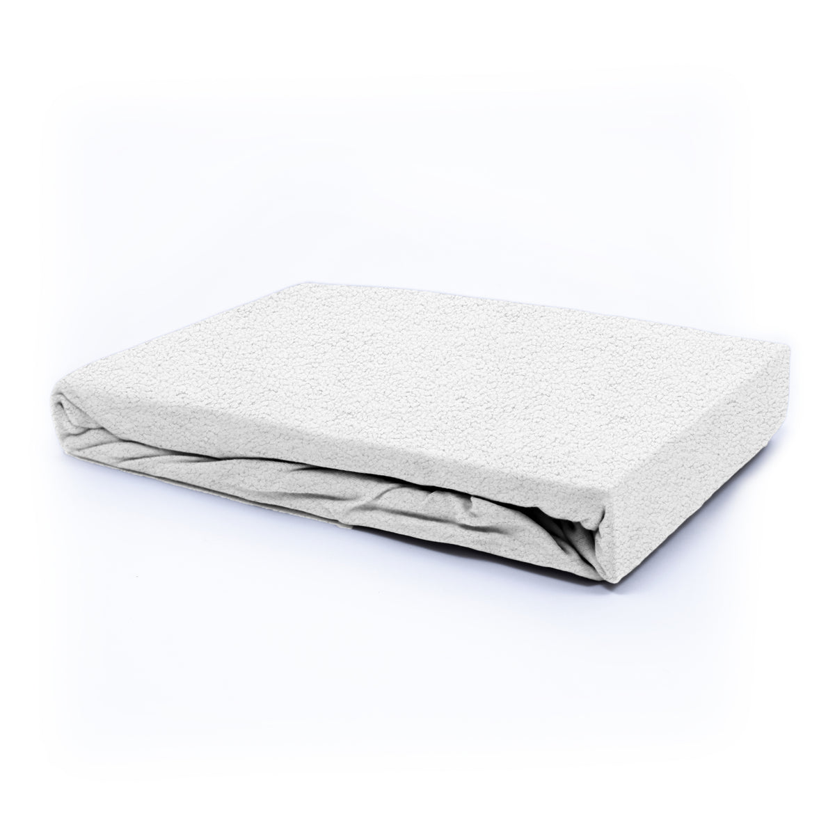 Hoeslaken teddy polyester wit 180 x 200 cm, hoekhoogte 30 cm, voor tweepersoonsbed