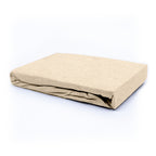 Hoeslaken teddy polyester taupe 140 x 200 cm, hoekhoogte 30 cm, voor tweepersoonsbed