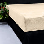 Hoeslaken teddy polyester taupe 140 x 200 cm, hoekhoogte 30 cm, voor tweepersoonsbed