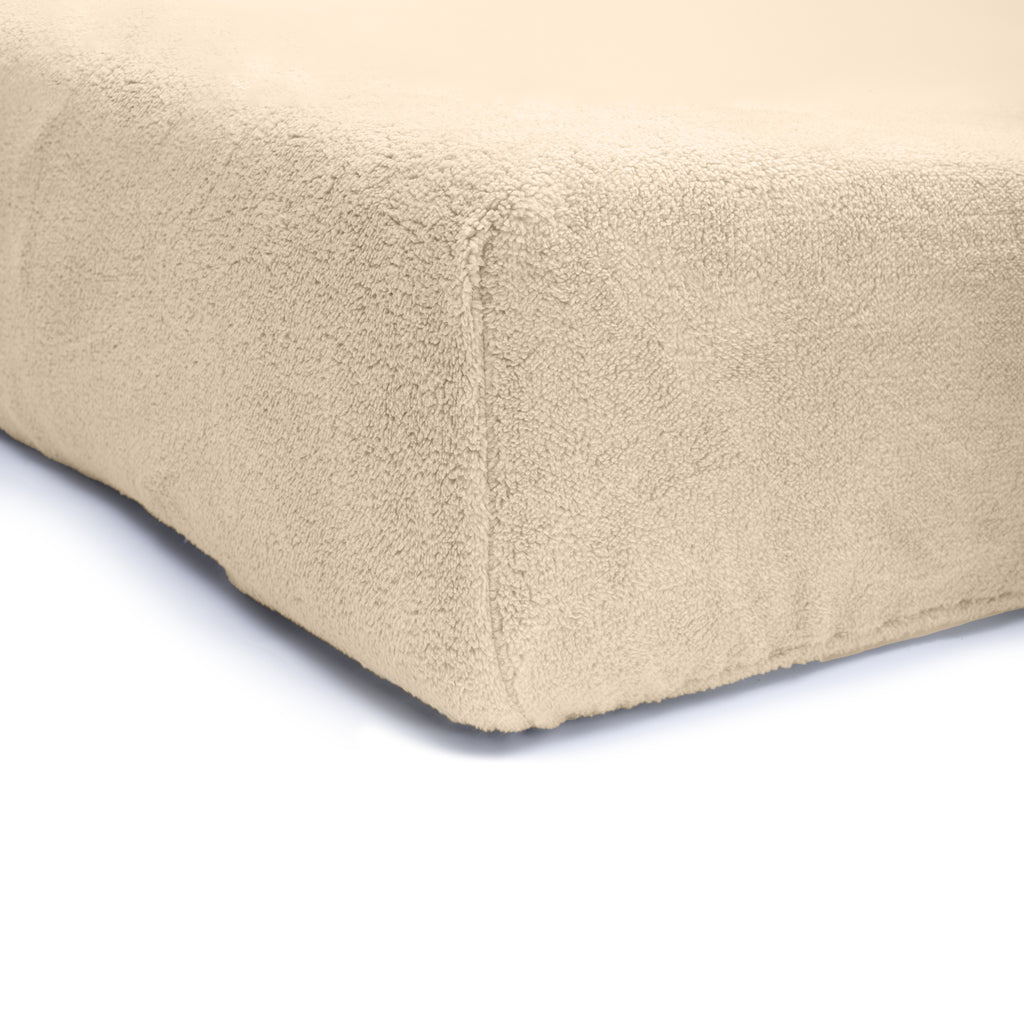 Hoeslaken teddy polyester taupe 140 x 200 cm, hoekhoogte 30 cm, voor tweepersoonsbed