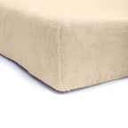 Hoeslaken teddy polyester taupe 140 x 200 cm, hoekhoogte 30 cm, voor tweepersoonsbed