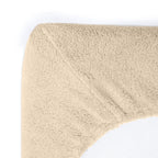Hoeslaken teddy polyester taupe 160 x 200 cm, hoekhoogte 30 cm, voor tweepersoonsbed