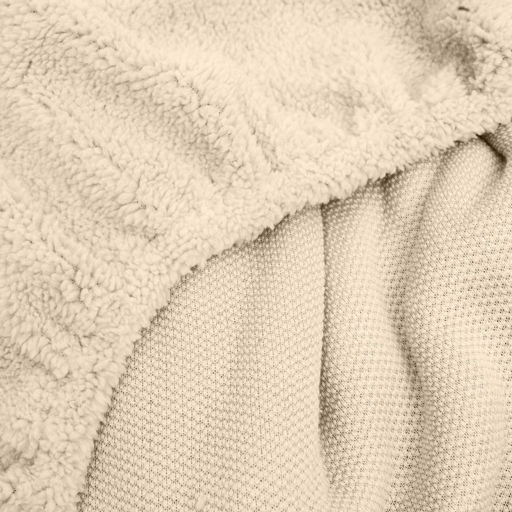 Hoeslaken teddy polyester taupe 180 x 200 cm, hoekhoogte 30 cm, voor de slaapkamer