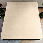 Hoeslaken teddy polyester taupe 180 x 200 cm, hoekhoogte 30 cm, voor de slaapkamer