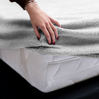 Hoeslaken teddy polyester grijs 160 x 200 cm, hoekhoogte 30 cm, slaapkamer